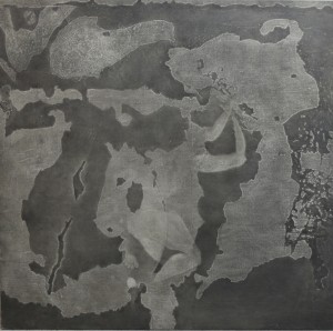 Androgenic constellation ,charcoal and oil on canvas ,200x200cm